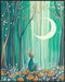 Posterizer 1 pcs-whimsical surreal forest scene with little bunny in moonlight 4-Fantasy & Fiction Art-Art for Animal Lovers-Gift for Daughter, So...
